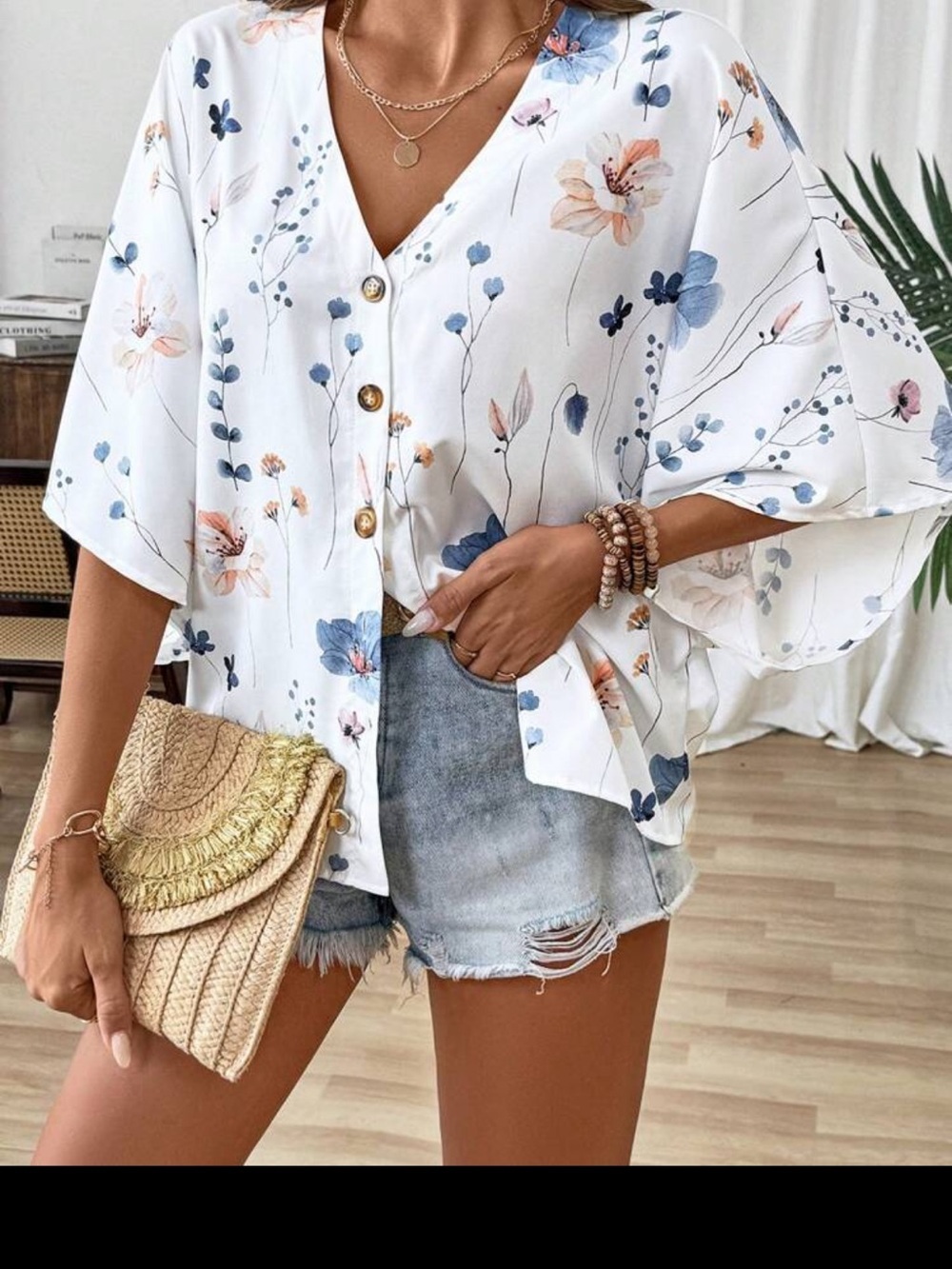 Floral Button Down Blouse